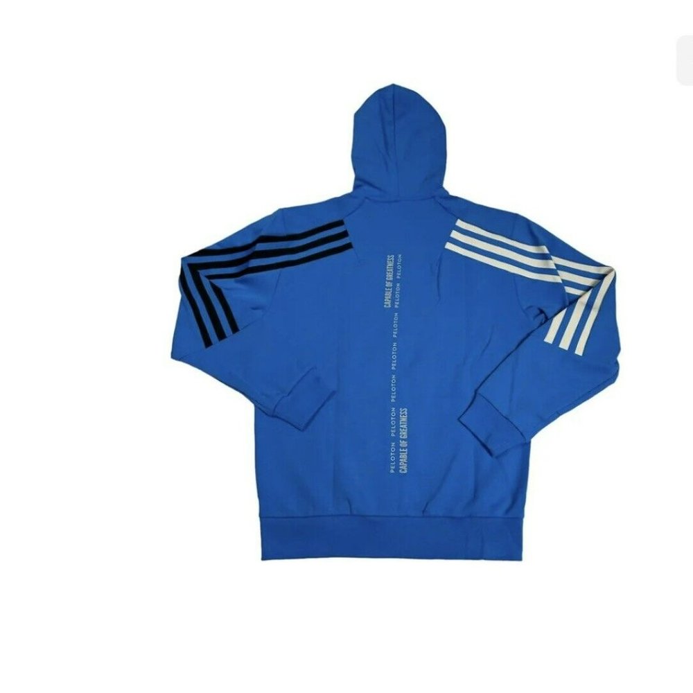 New  Men's Size XL Adidas x Peloton FullZip Hoodie Jacket HG1525 Blue - Picture 7 of 7